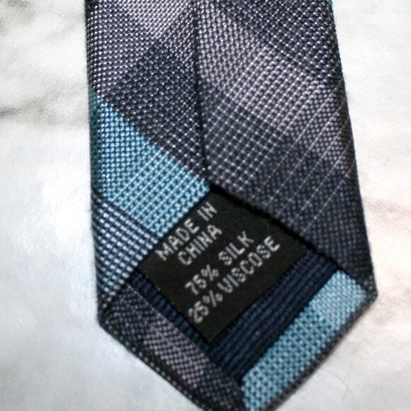 MICHAEL KORS Neck Tie Plaid Blue Turquoise Silk Blend Menswear Necktie Office - Picture 5 of 11